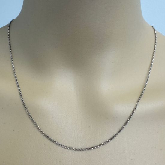 Wholesale Rhodium Plated 925 Sterling Silver Finished Chain - 1mm Rolo Chain