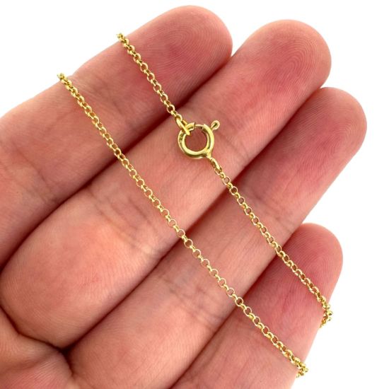 Wholesale OVER STOCKED-Gold Over Sterling Silver Finished Chain - 1mm Rolo Chain 