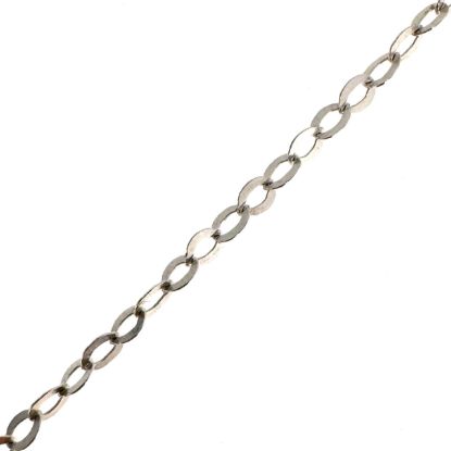 Wholesale Chain, 925 Sterling Silver Flat Cable Oval Chain 2 by 1.5mm Bulk Chain by the foot