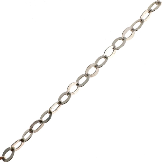 Wholesale Chain, 925 Sterling Silver Flat Cable Oval Chain 2 by 1.5mm Bulk Chain by the foot