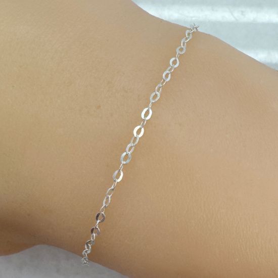 Wholesale Chain, 925 Sterling Silver Flat Cable Oval Chain 2 by 1.5mm Bulk Chain by the foot