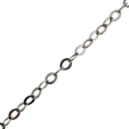 Wholesale Rhodium Plated Sterling Silver Bulk Chain - 1.5x2mm Small Flat Cable Chain (sold per foot)