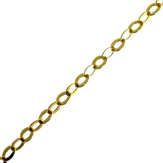 Wholesale Gold Over Sterling Silver Bulk Chain - Small Flat Oval Cable Chain 1.5x2mm (sold per foot)