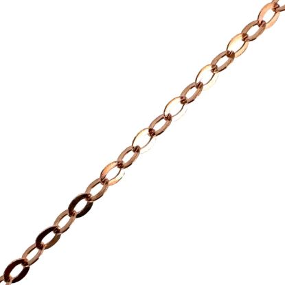 Wholesale Rose Gold Plated 925 Sterling Silver Bulk Chain - 1.5x2mm Small Flat Oval Cable Chain (sold per foot)