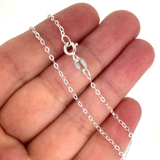 Wholesale 925 Italian Sterling Silver Finished - Light Flat Oval Cable Chain - Sold Per Piece