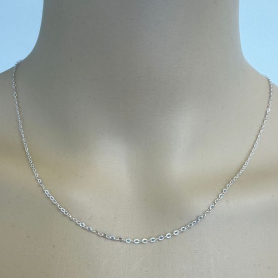 Wholesale 925 Italian Sterling Silver Finished - Light Flat Oval Cable Chain - Sold Per Piece