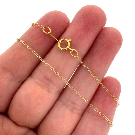 Wholesale 1/20 Gold Filled Finished Chain - 1.3mm Flat Cable Chain