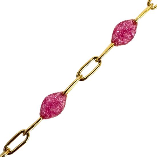 Wholesale 1/20 14K Gold Filled Long Box - 1+3 PaperClip Birthstone Enamel Chain Kits - Set of 12 Months