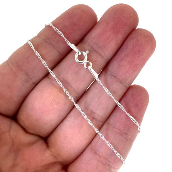 Wholesale 925 Sterling Silver Finished Chain - 1mm Singapore chain