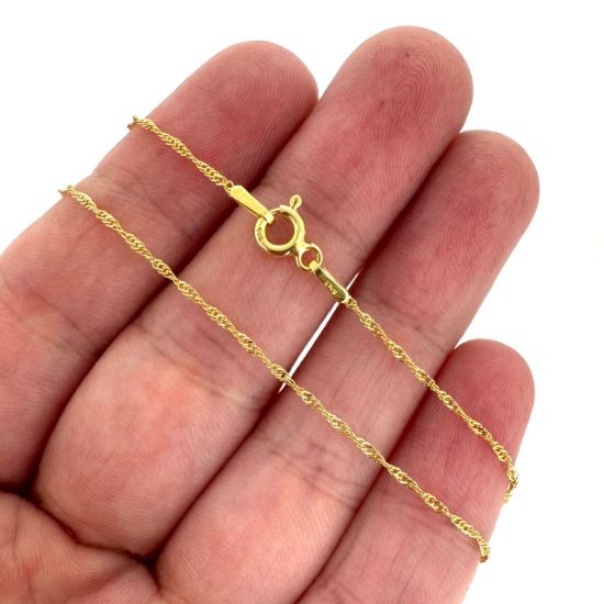 Wholesale Gold over 925 Sterling Silver Finished Chain - 1mm Singapore chain