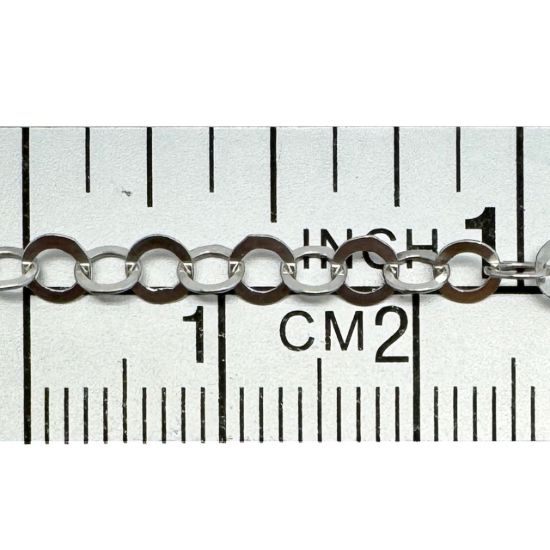 Wholesale 925 Sterling Silver Flat Circle Cable Chain; Wholesale Unfinished Chain By The Foot
