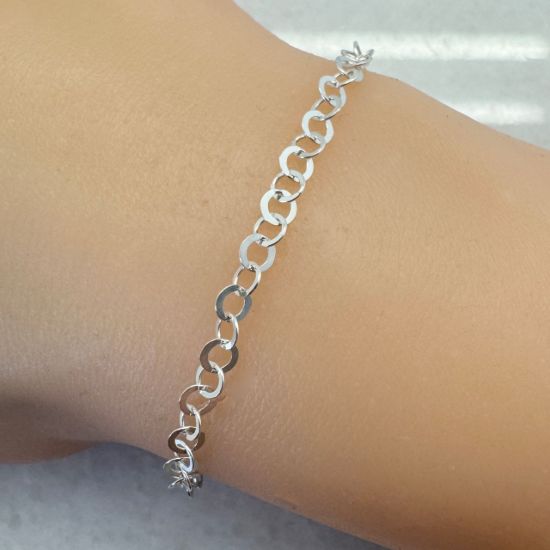 Wholesale 925 Sterling Silver Flat Circle Cable Chain; Wholesale Unfinished Chain By The Foot