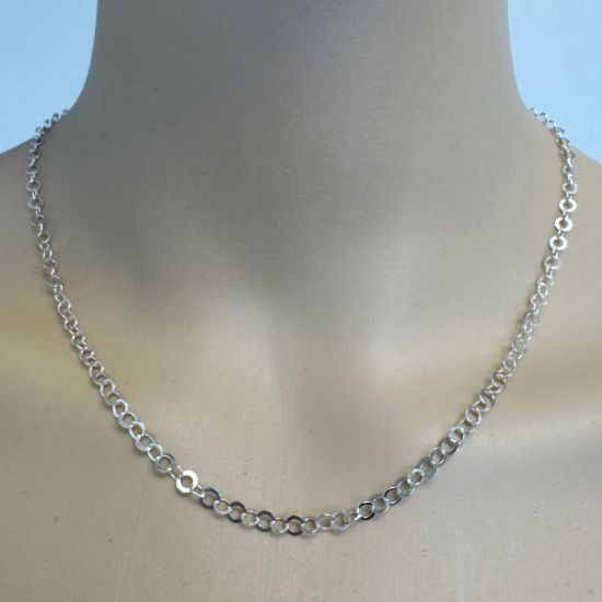 Wholesale 925 Sterling Silver Flat Circle Cable Chain; Wholesale Unfinished Chain By The Foot