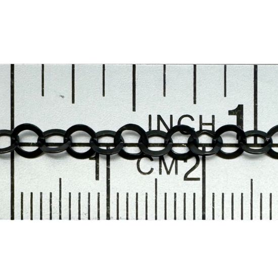 Wholesale Oxidized 925 Sterling Silver Bulk Chain - 3.5mm Round Flat Cable Chain (sold per foot)