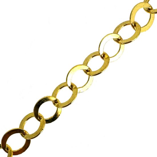 Wholesale Gold over Sterling Silver Bulk Chain - 3.5mm Round Flat Cable Chain  (sold per foot) 