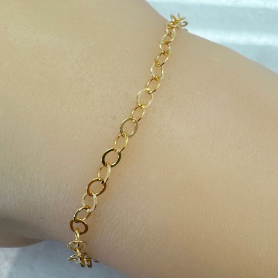 Wholesale 1/20 14k Gold Filled Bulk Chain - 3.5mm Flat Circle Link Cable Chain (sold per foot)