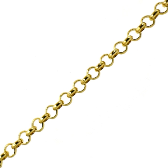Wholesale 22K Gold Over Sterling Silver Chain - 1.3mm Rolo Bulk Chain (sold per foot)