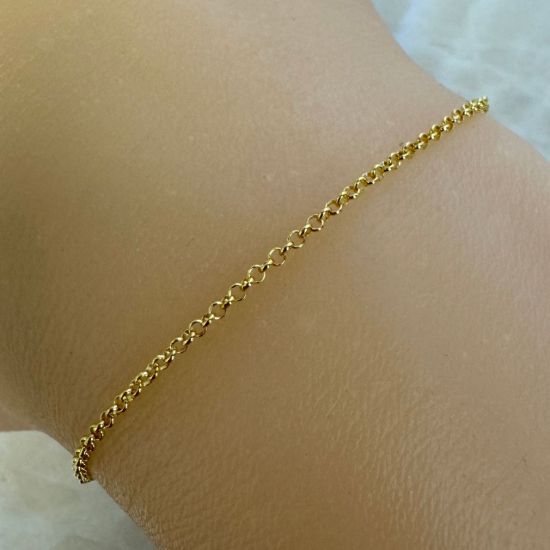 Wholesale 22K Gold Over Sterling Silver Chain - 1.3mm Rolo Bulk Chain (sold per foot)