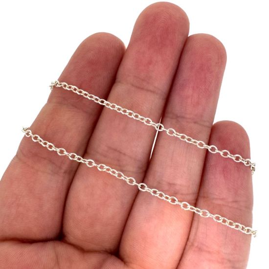 Wholesale 925 Sterling Silver 2mm Strong Cable Chain; Wholesale Unfinished Chains