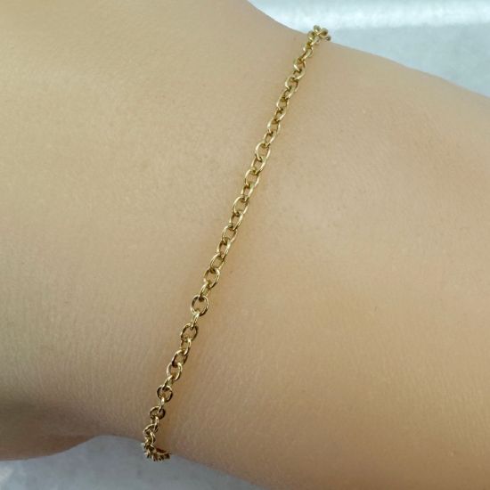 Wholesale Gold Over 925 Sterling Silver Bulk 2.2mm Strong Round Cable Chain (sold per foot)