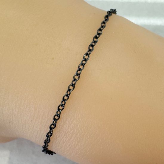 Wholesale Oxidized Sterling Silver Bulk 1.8x2.2mm Strong Round Cable Chain (sold per foot)