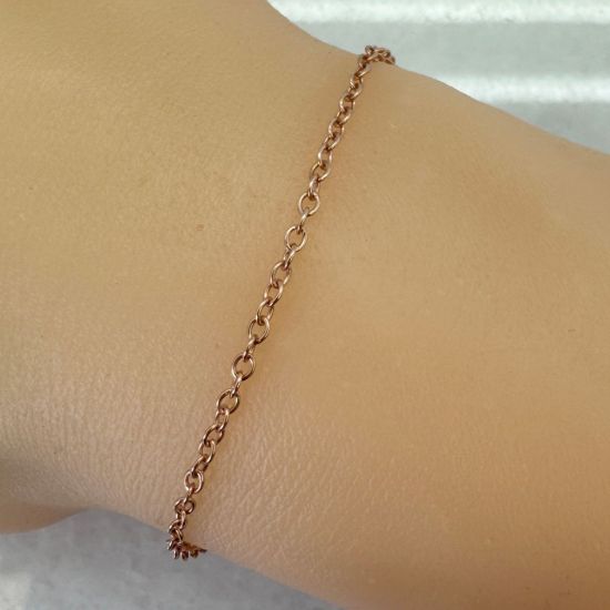 Wholesale Rose Gold Over Sterling Silver Bulk 1.8x2.2mm Strong Cable Chain - (sold per foot)