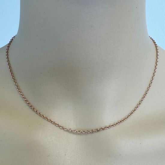 Wholesale Rose Gold Over Sterling Silver Bulk 1.8x2.2mm Strong Cable Chain - (sold per foot)