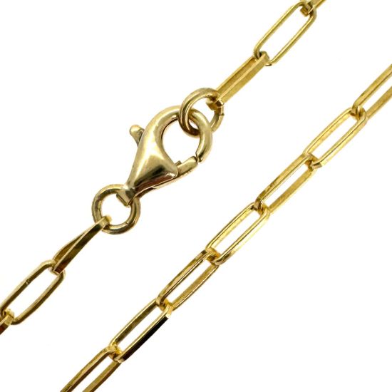 Wholesale Gold Over Sterling Silver Finished Chain -6*2.5mm PaperClip Long Box Chain 