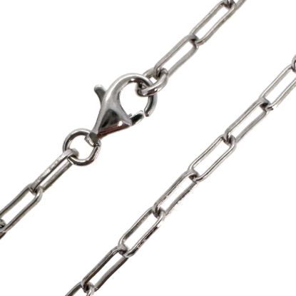 Wholesale Rhodium Over 925 Sterling Silver Finished Chain - Rectangle Long Box Chain