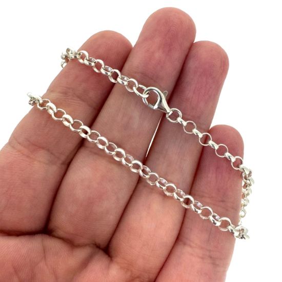 Wholesale 925 Italian Sterling Silver Finished Jewelry Chain - 3.5mm Rolo Chain