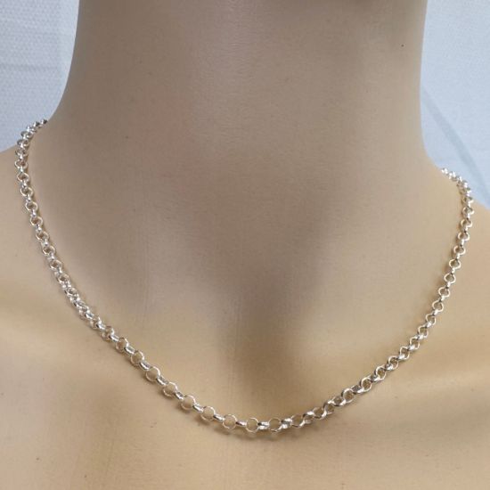 Wholesale 925 Italian Sterling Silver Finished Jewelry Chain - 3.5mm Rolo Chain