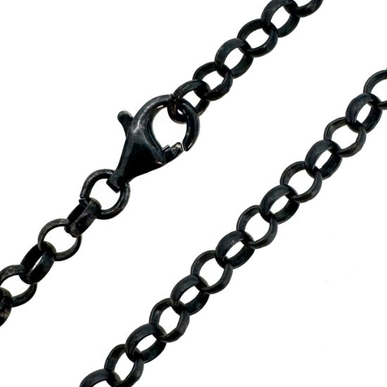 Wholesale Dark Oxidized 925 Sterling Silver Finished Chain - 3.5mm Rolo Chain