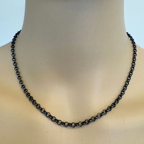 Wholesale Dark Oxidized 925 Sterling Silver Finished Chain - 3.5mm Rolo Chain