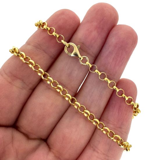 Wholesale Gold over 925 Sterling Silver Finished 3.5mm Rolo Chain Jewelry