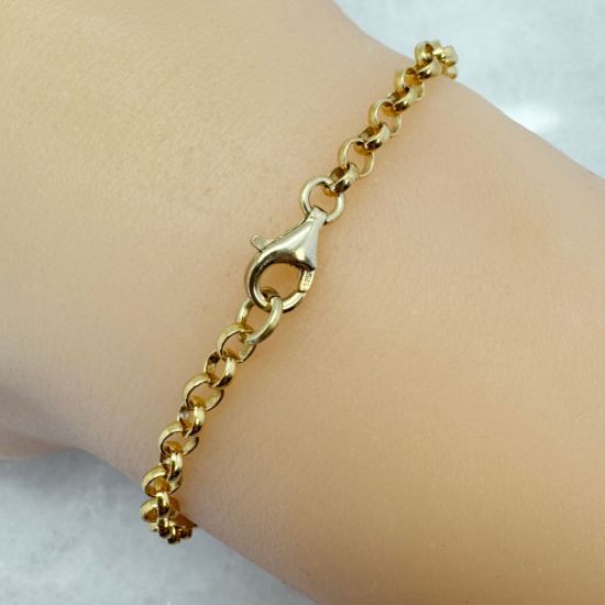 Wholesale Gold over 925 Sterling Silver Finished 3.5mm Rolo Chain Jewelry