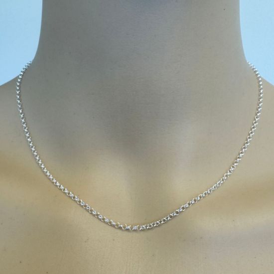 Wholesale 925 Sterling Silver Finished Jewelry Chain - 2mm Rolo Chain