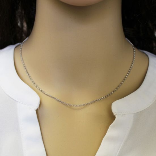 Wholesale Rhodium Over Sterling Silver Finished Chain - 2mm Rolo Chain