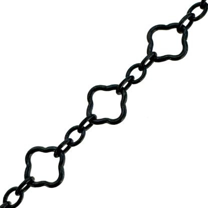Wholesale Oxidized 925 Sterling Silver 3+1 Clover link Bulk Chain - Sold by the Foot