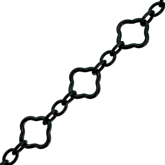 Wholesale Oxidized 925 Sterling Silver 3+1 Clover link Bulk Chain - Sold by the Foot