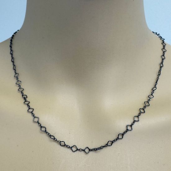 Wholesale Oxidized 925 Sterling Silver 3+1 Clover link Bulk Chain - Sold by the Foot