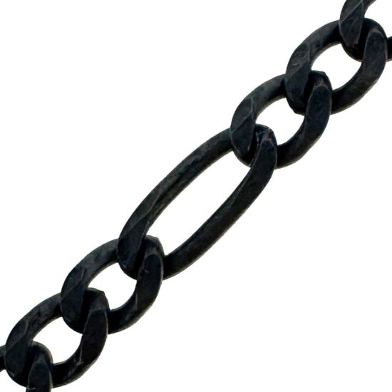 Wholesale Oxidized 925 Sterling Silver Bulk Chain-3.5mm Figaro Chain (sold per foot)