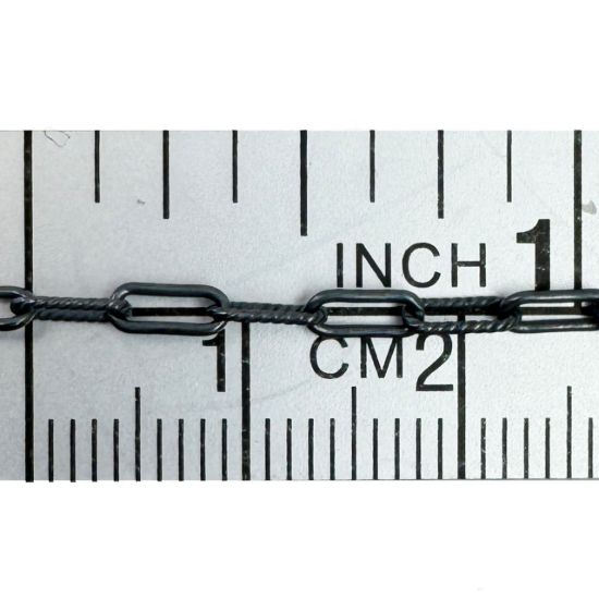 Wholesale Oxidized 925 Sterling Silver Bulk Chain - 5.5x2.5mm 1+1 Textured Rectangle Box Paperclip Chain (sold per foot)