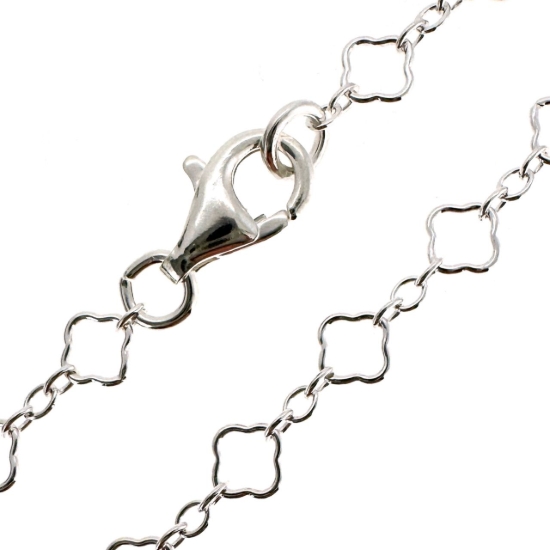 Wholesale 925 Sterling Silver Finished 3+1 Clover Link Chain Jewelry