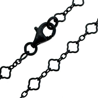 Wholesale Oxidized 925 Sterling Silver Finished 3+1 Clover Link Chain Jewelry