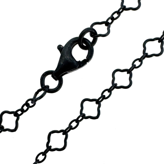 Wholesale Oxidized 925 Sterling Silver Finished 3+1 Clover Link Chain Jewelry