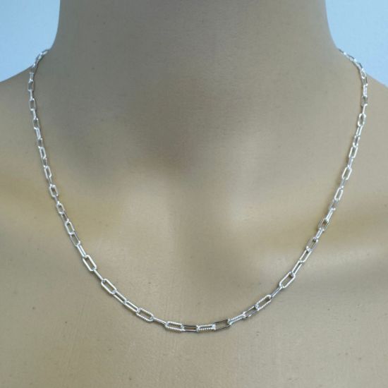 Wholesale 925 Sterling Silver Finished 1+1 Textured Rectangle Box Chain