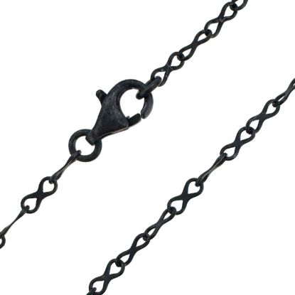 Wholesale Oxidized 925 Sterling Silver Finished 4.5x2mm Plain Infinity Chain