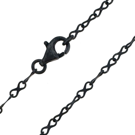 Wholesale Oxidized 925 Sterling Silver Finished 4.5x2mm Plain Infinity Chain
