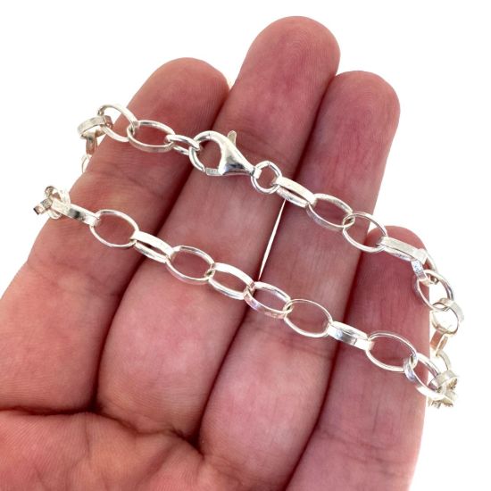 Wholesale Sterling Silver Finished Chain - Chunky Flat Oval Rolo Chain