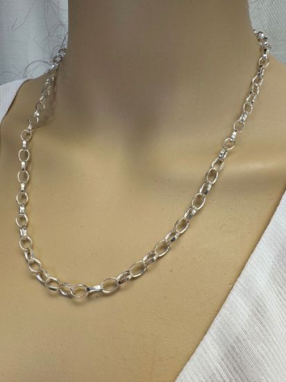 Wholesale Sterling Silver Finished Chain - Chunky Flat Oval Rolo Chain